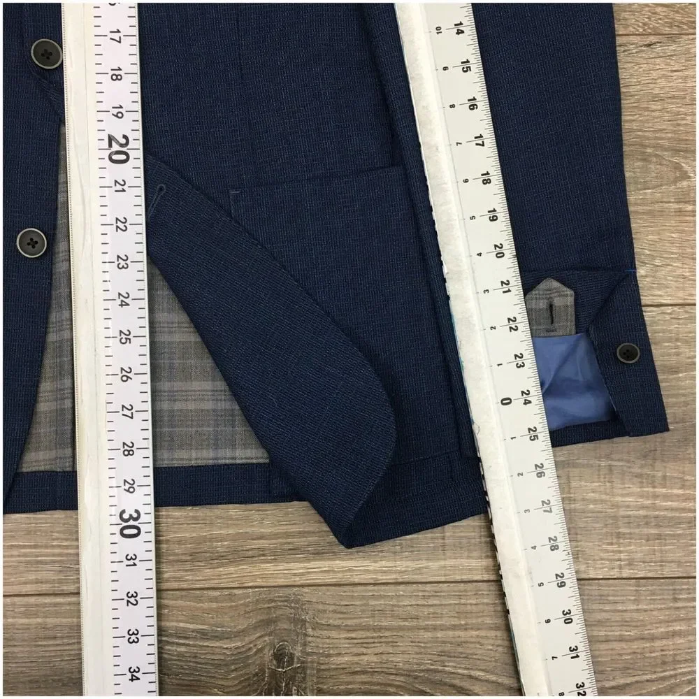 VINCE CAMUTO‎ Mens Blazer Sport Coat Casual Jacket Size 42L Blue Wool Suit